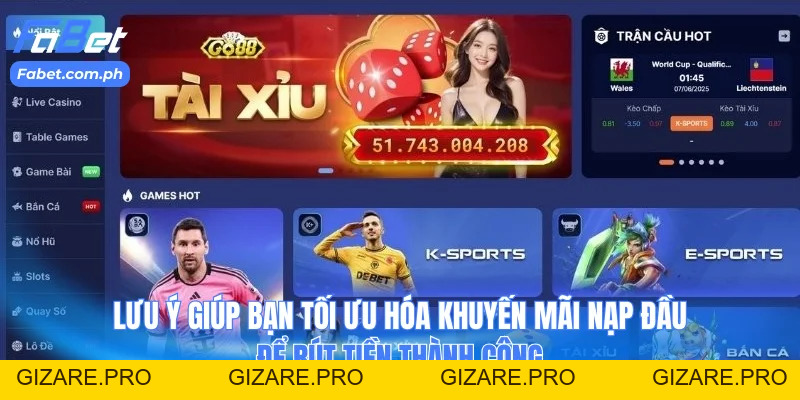 Khuyến Mãi Nạp Đầu Fabet - Cơ Hội Nhận Thưởng 110% - gizare